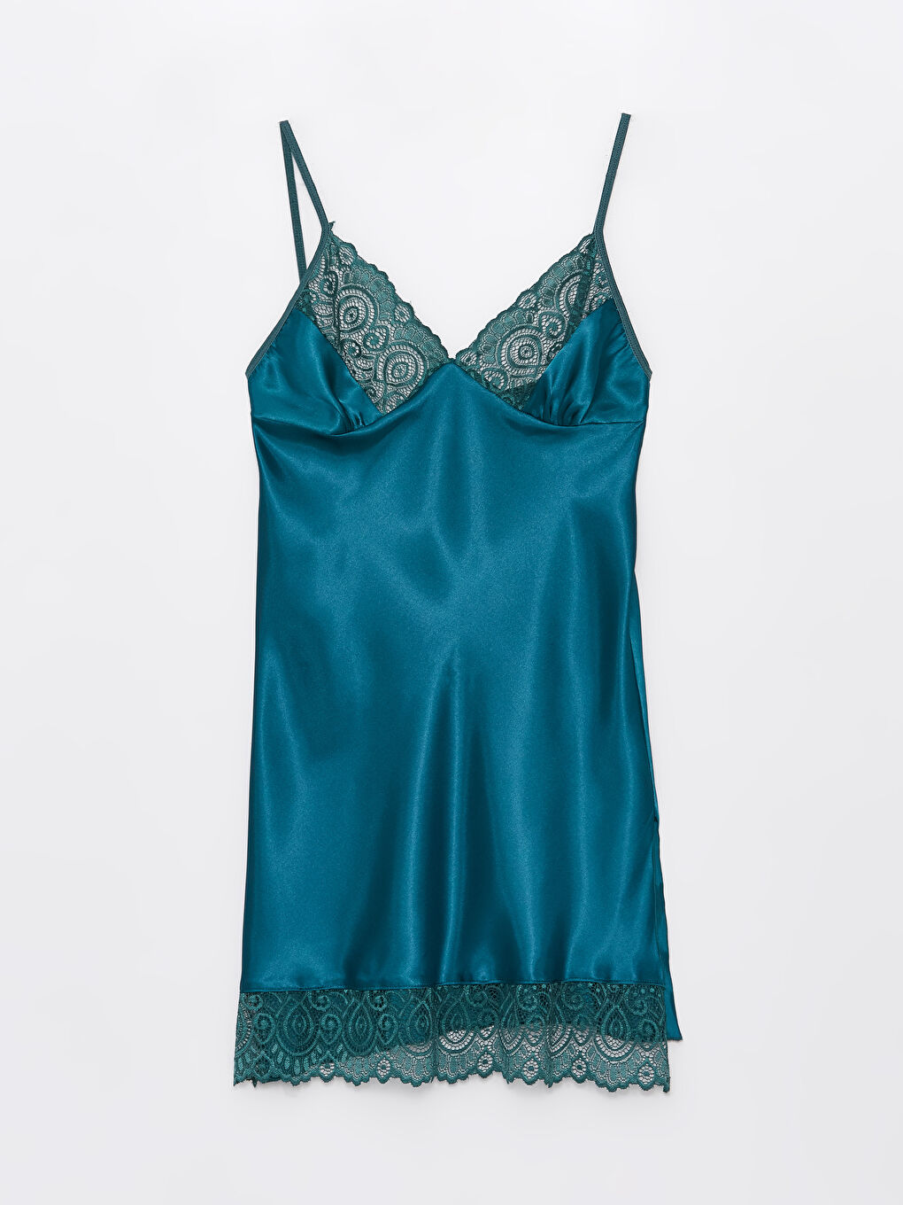 Yeşil Askılı Saten Gecelik