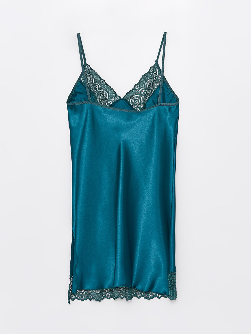 Yeşil Askılı Saten Gecelik-1