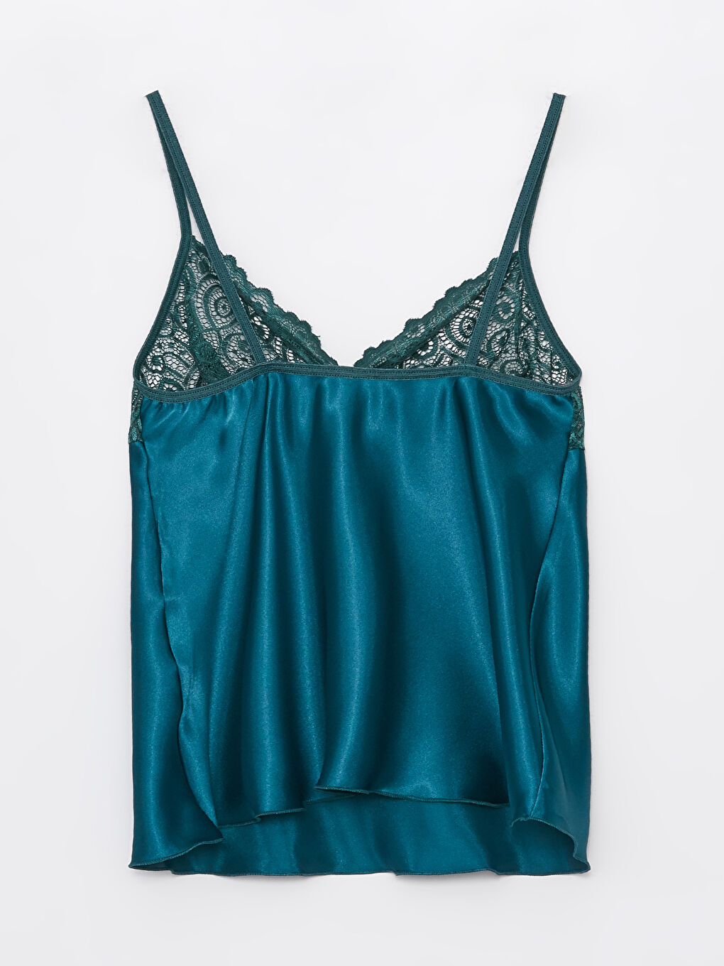 Yeşil Saten Şortlu Kadın Pijama Takımı-3