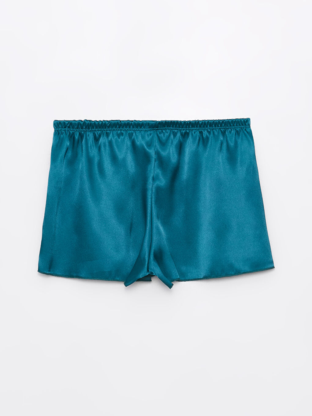 Yeşil Saten Şortlu Kadın Pijama Takımı-4