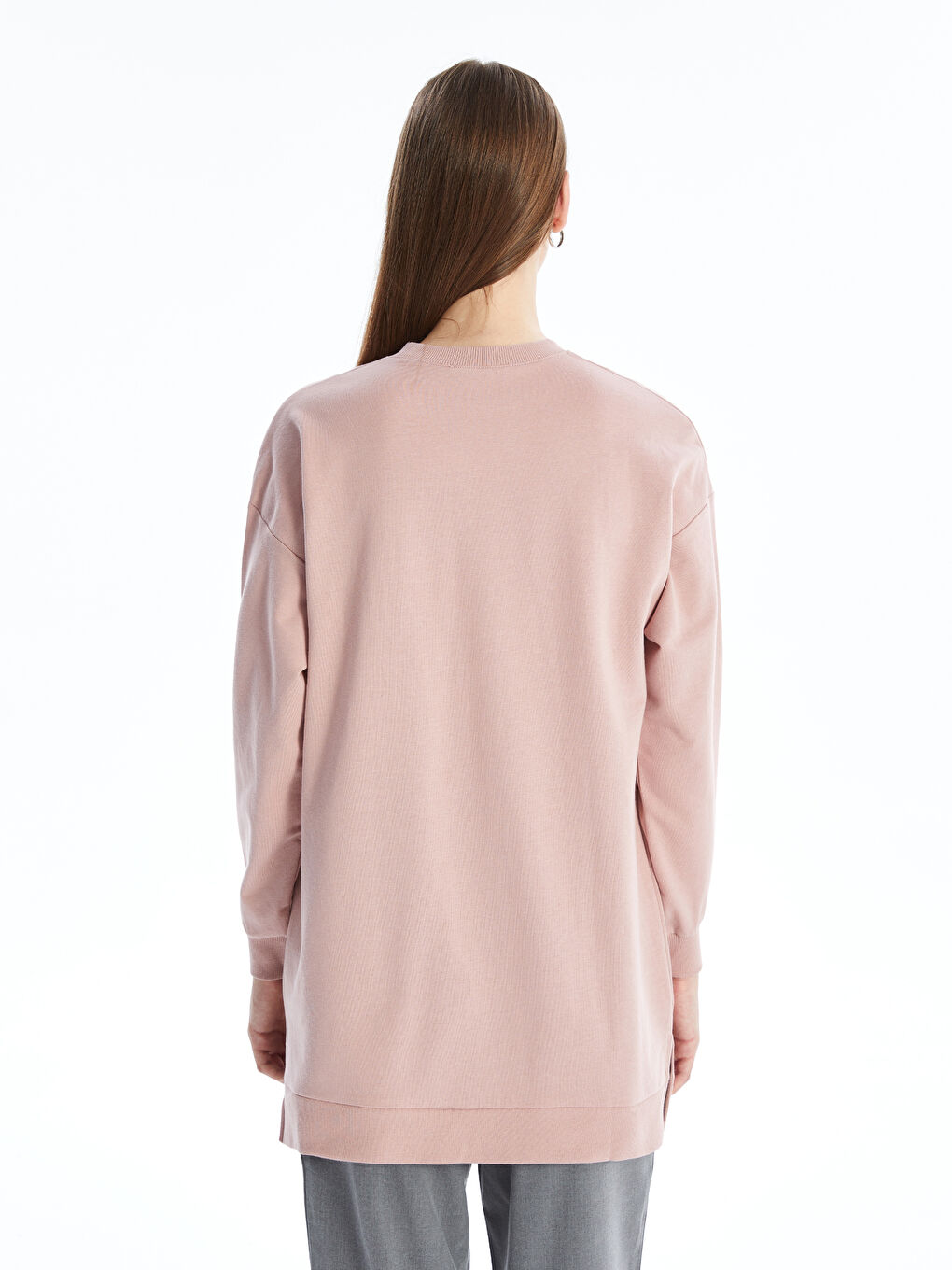Crew Neck Printed Women's Sweatshirt Tunic-3