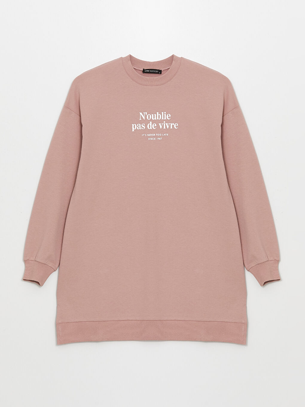 Crew Neck Printed Women's Sweatshirt Tunic-4