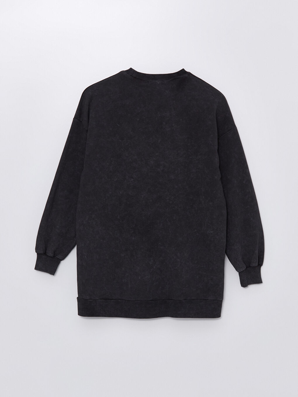 LCW Modest Antrasit Bisiklet Yaka Baskılı Kadın Sweatshirt Tunik - 6