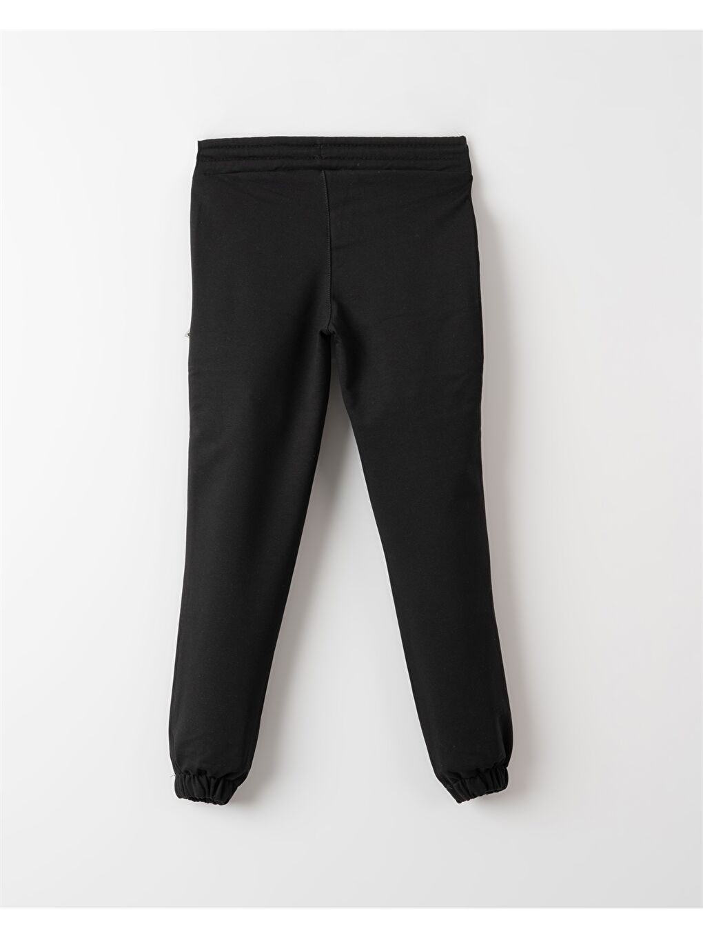 Siyah Beli Lastikli Baskılı Kız Çocuk Jogger Eşofman Altı-1