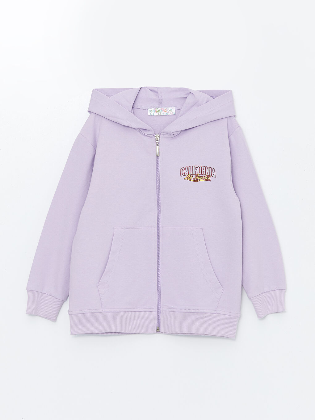 Calimera Kids Lila Kapüşonlu Kız Çocuk Fermuarlı Sweatshirt