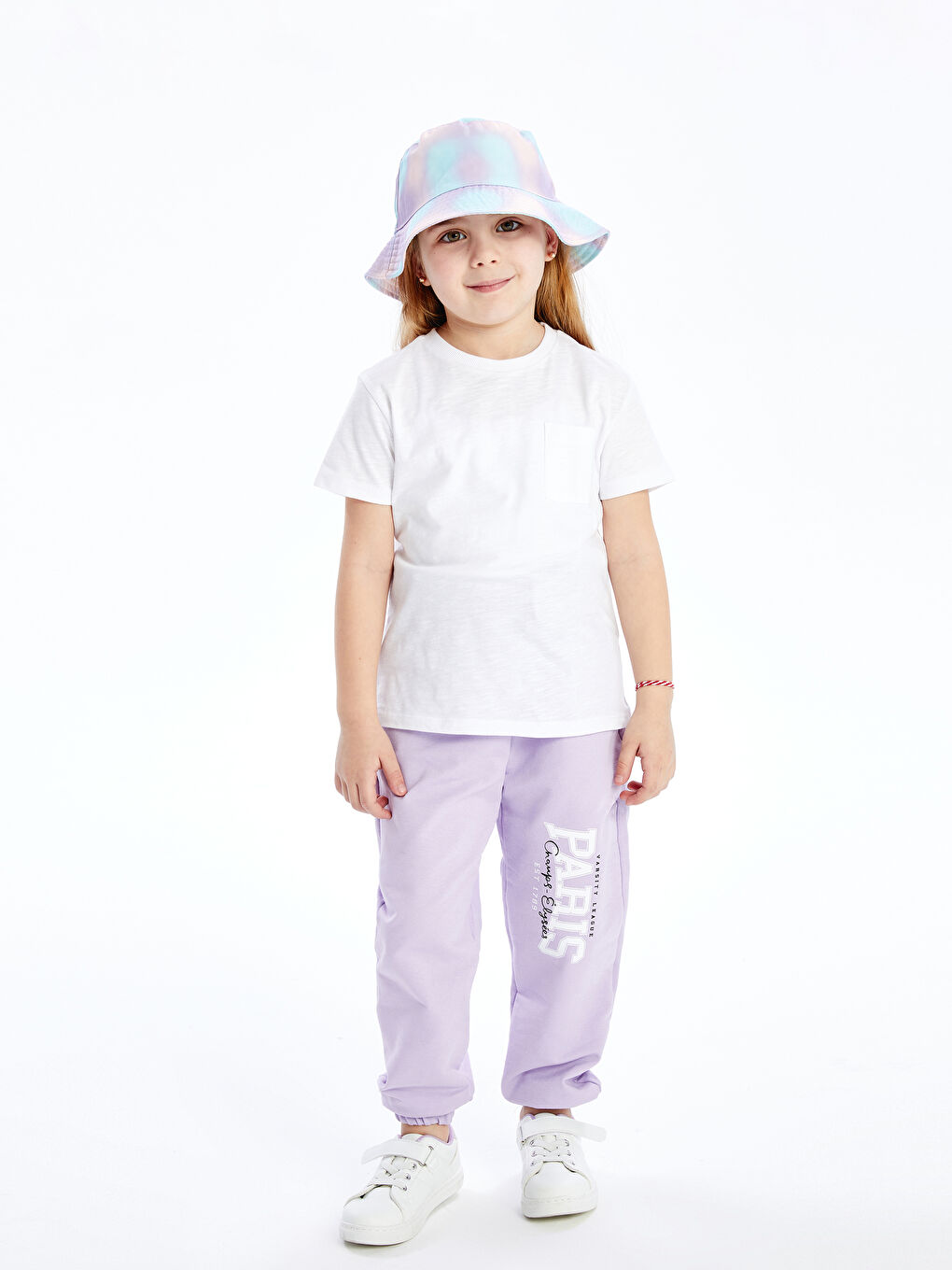 Lila Beli Lastikli Kız Çocuk Jogger Eşofman Altı
