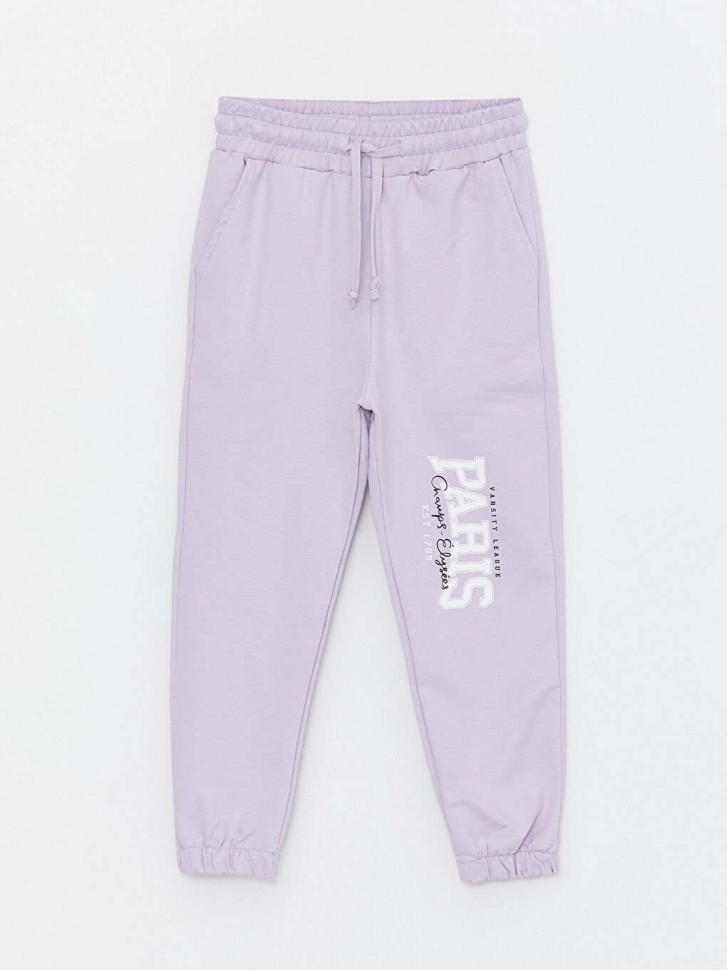 Lila Beli Lastikli Kız Çocuk Jogger Eşofman Altı-2