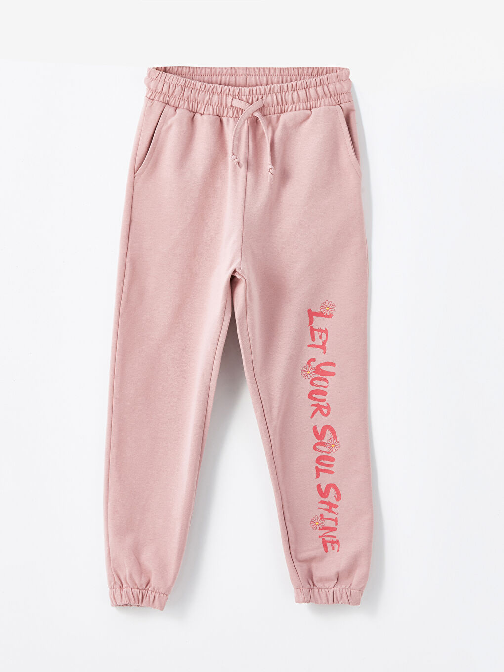 Pembe Bisiklet Yaka Kız Çocuk Tişört ve Eşofman Altı-2