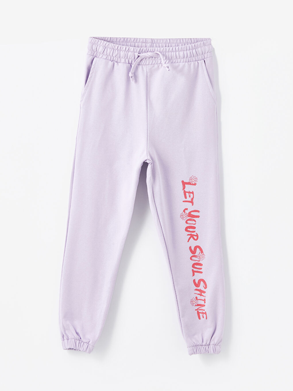 Lila Bisiklet Yaka Kız Çocuk Tişört ve Eşofman Altı-2