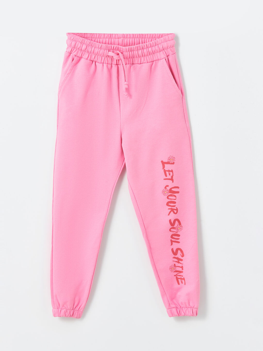 Pembe Bisiklet Yaka Kız Çocuk Tişört ve Eşofman Altı-3