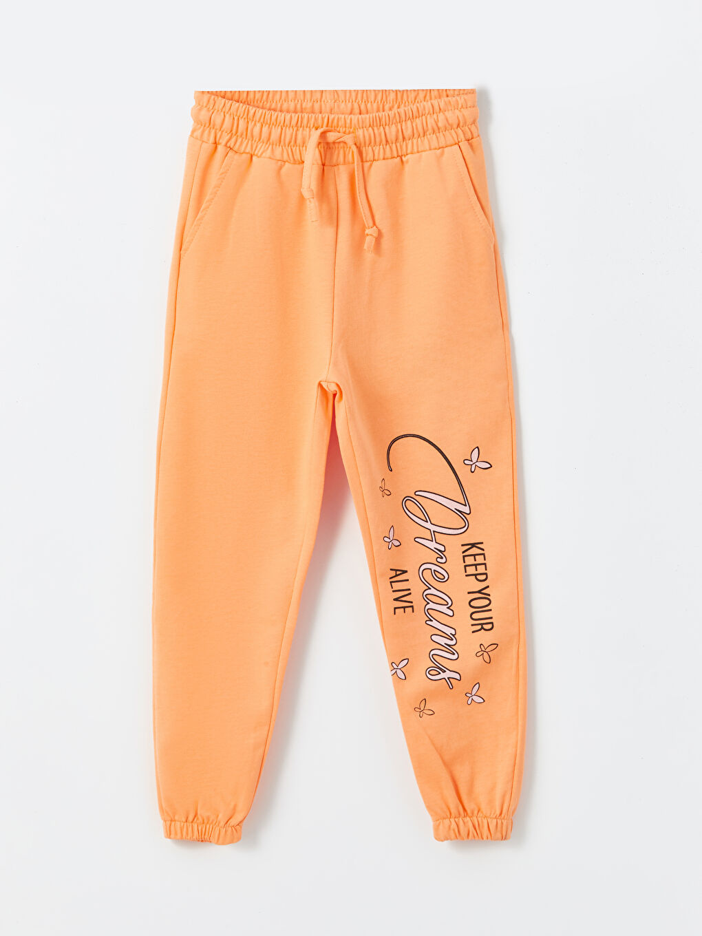 Turuncu Bisiklet Yaka Kız Çocuk Tişört ve Eşofman Altı-6