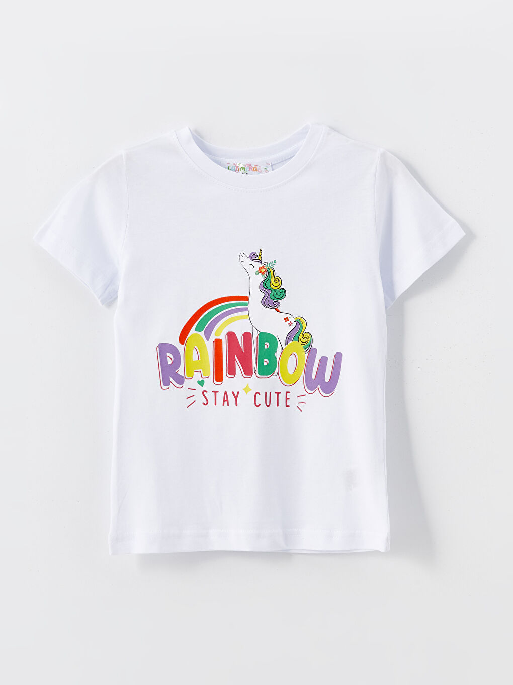 Lila Bisiklet Yaka Baskılı Kız Çocuk Tişört ve Şort 2'li Takım-1