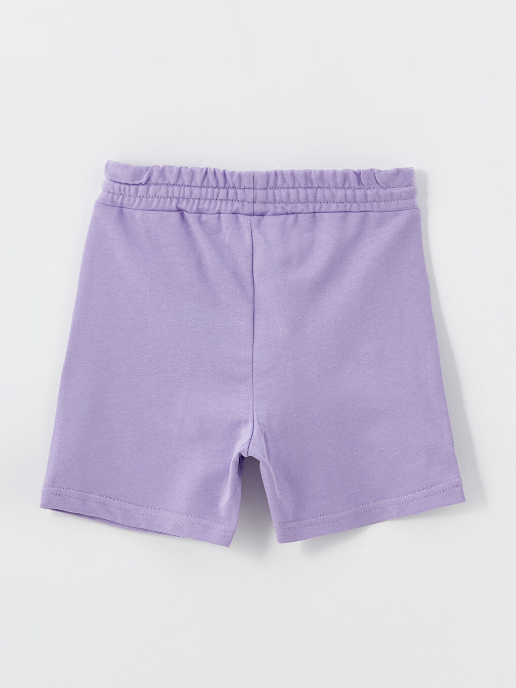 Lila Bisiklet Yaka Baskılı Kız Çocuk Tişört ve Şort 2'li Takım-4