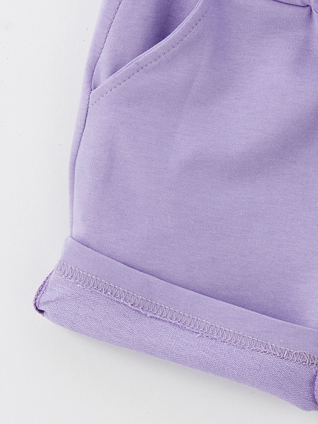 Lila Bisiklet Yaka Baskılı Kız Çocuk Tişört ve Şort 2'li Takım-5