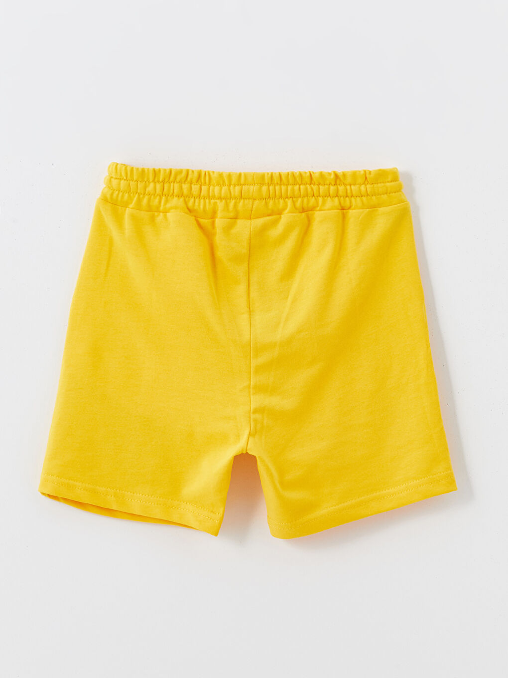 Sarı Bisiklet Yaka Baskılı Kız Çocuk Tişört ve Şort 2'li Takım-4