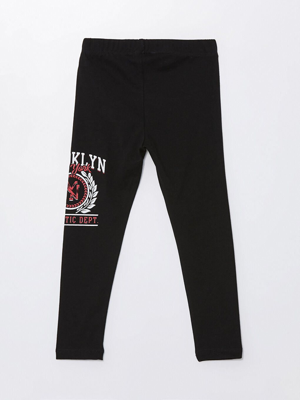 Siyah Beli Lastikli Baskılı Kız Çocuk Kapri Tayt-3