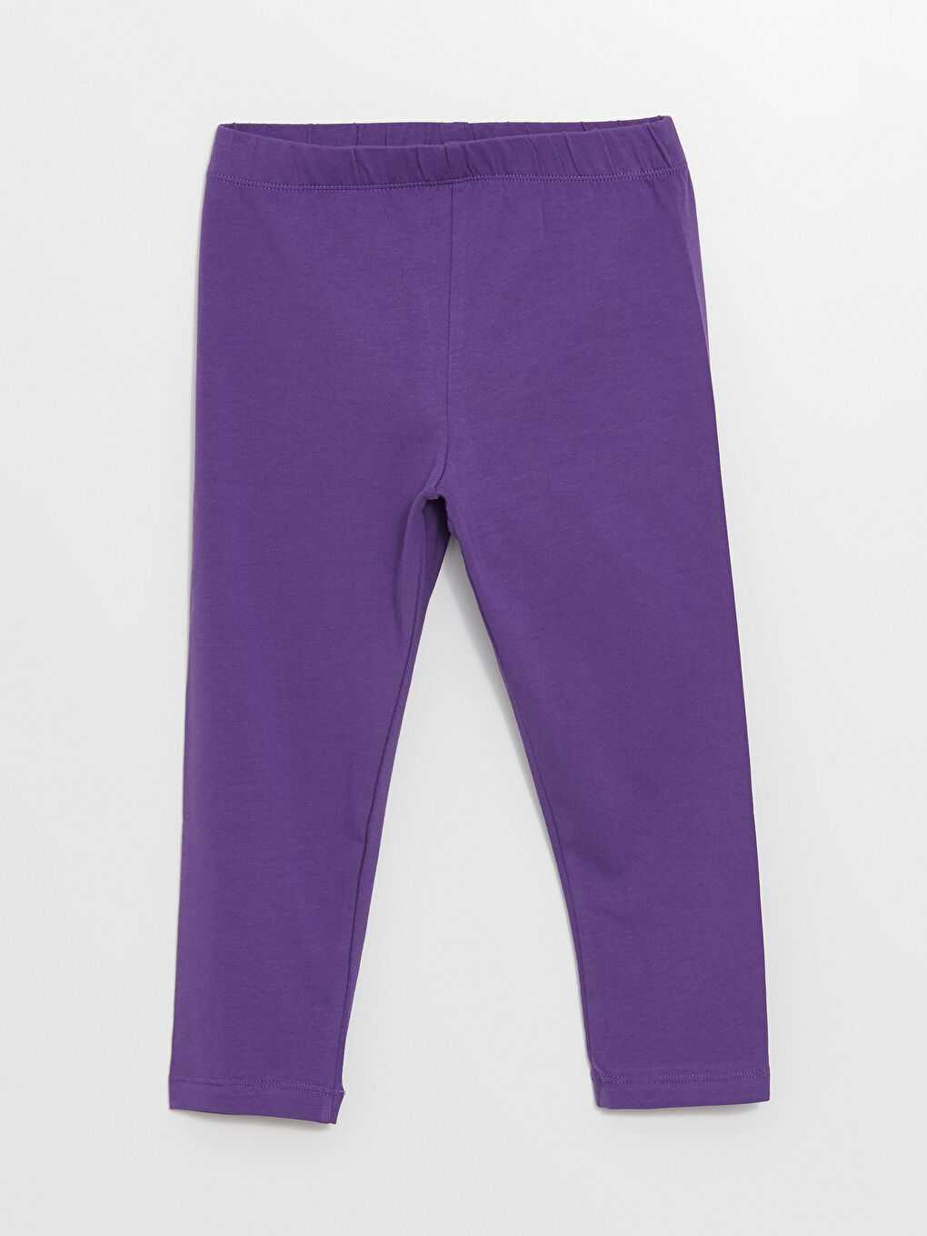 Mor Beli Lastikli Basic Kız Çocuk Kapri Tayt