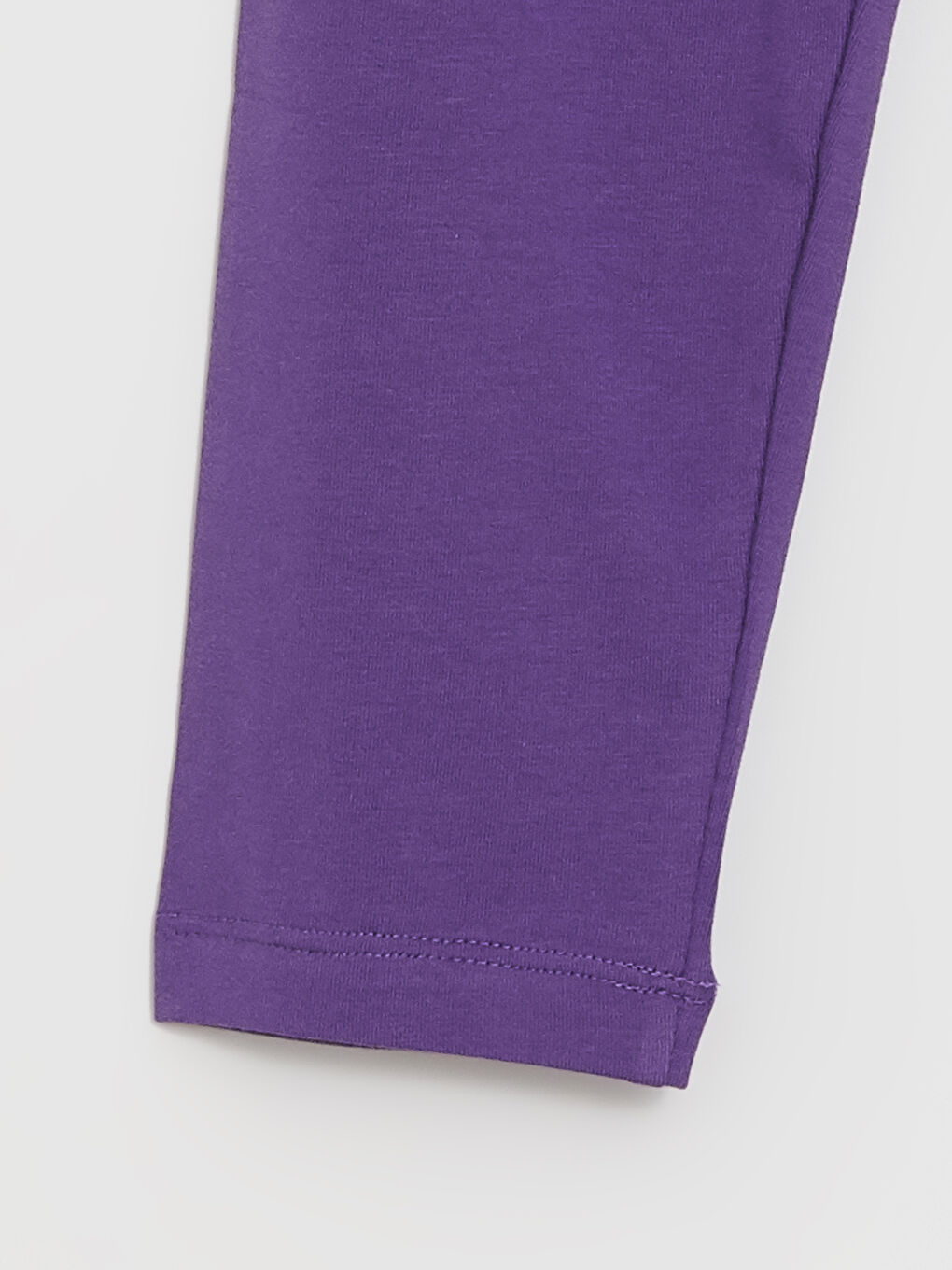 Mor Beli Lastikli Basic Kız Çocuk Kapri Tayt-1