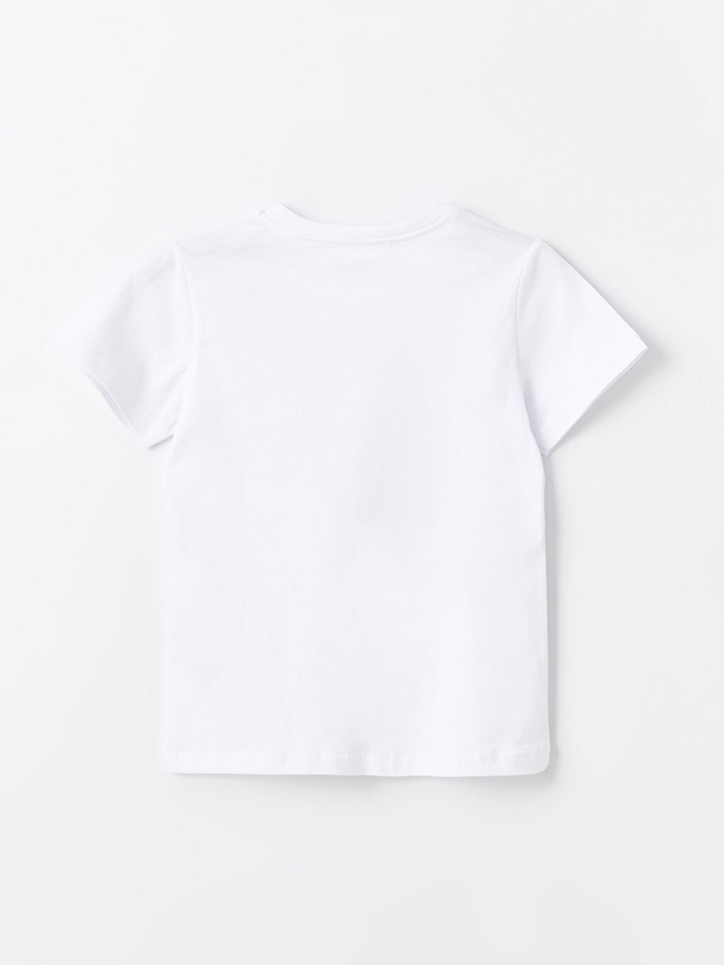 Beyaz Bisiklet Yaka Baskılı Kız Çocuk Tişört-5