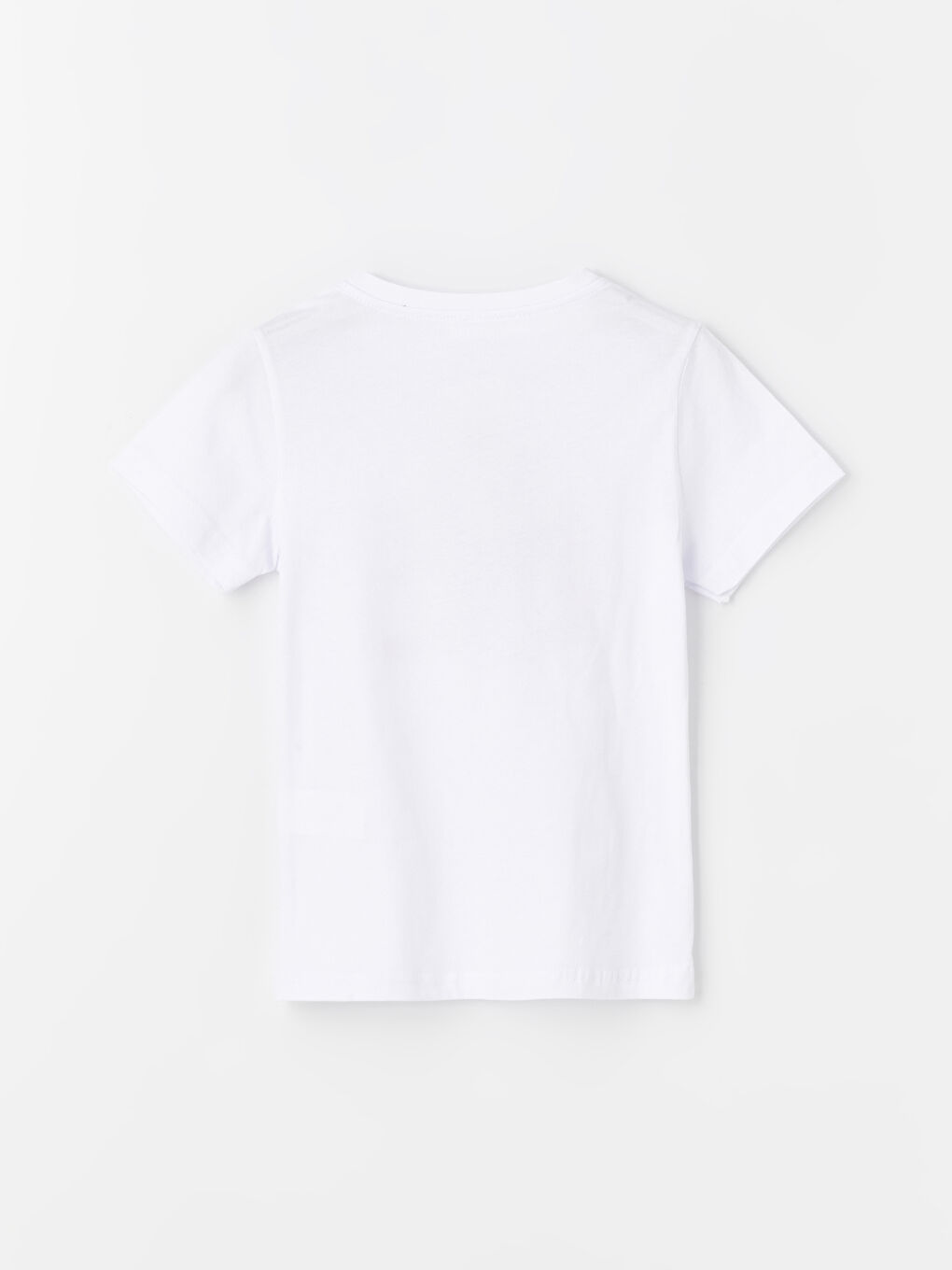 Beyaz Bisiklet Yaka Baskılı Kız Çocuk Tişört-3