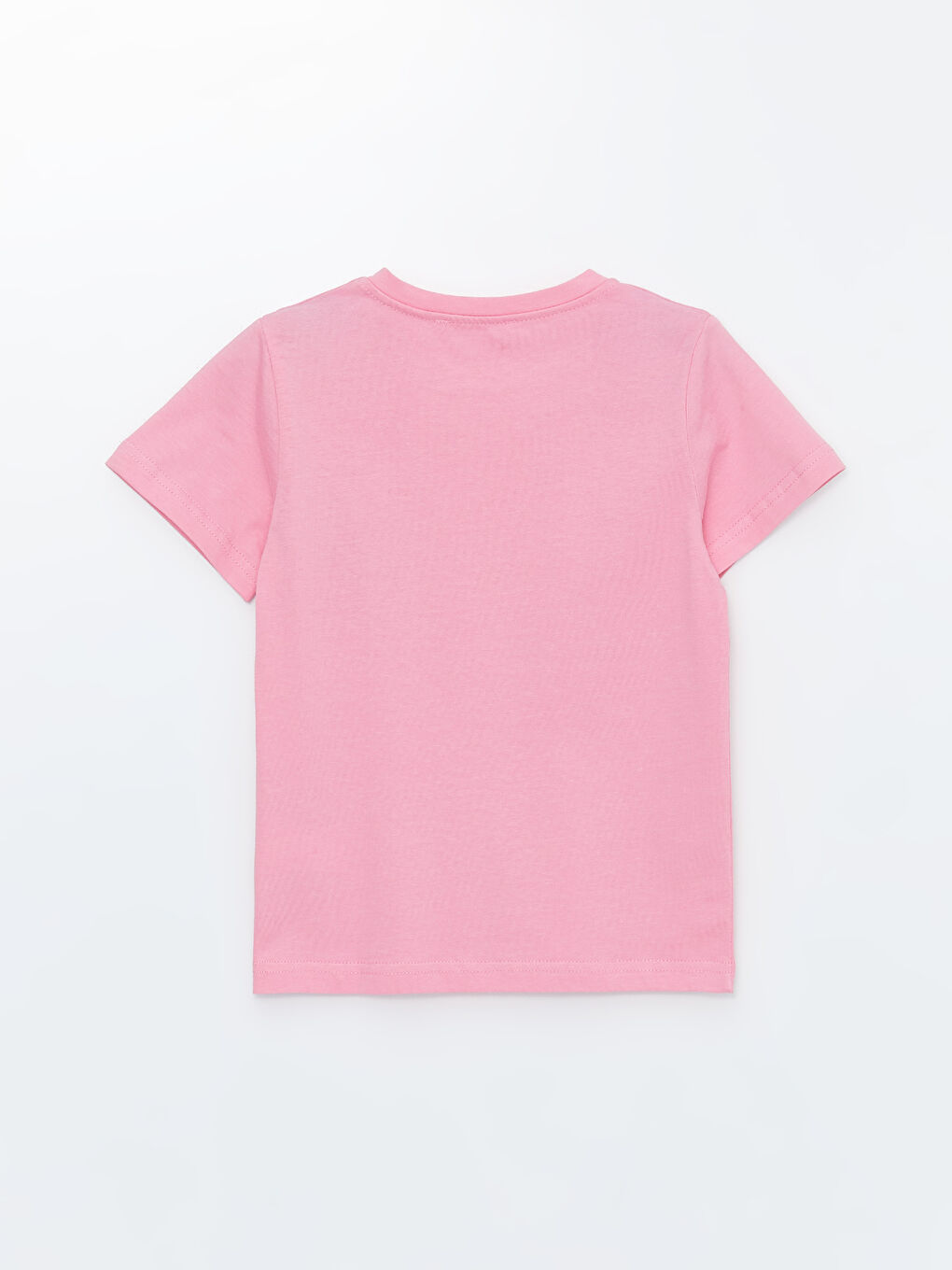 Pembe Bisiklet Yaka Baskılı Kız Çocuk Tişört-1