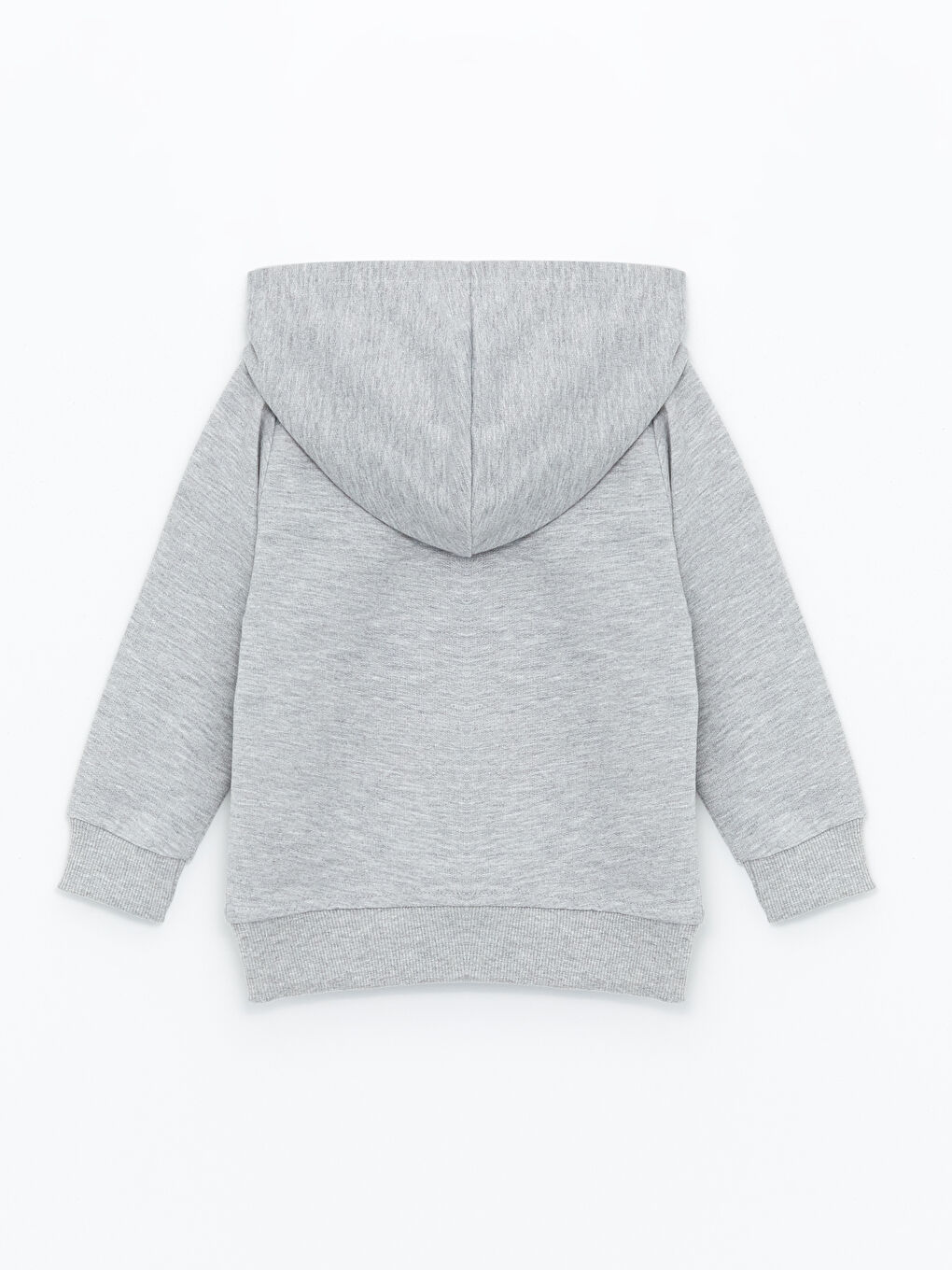 Gri Kapüşonlu Kız Bebek Fermuarlı Sweatshirt-1