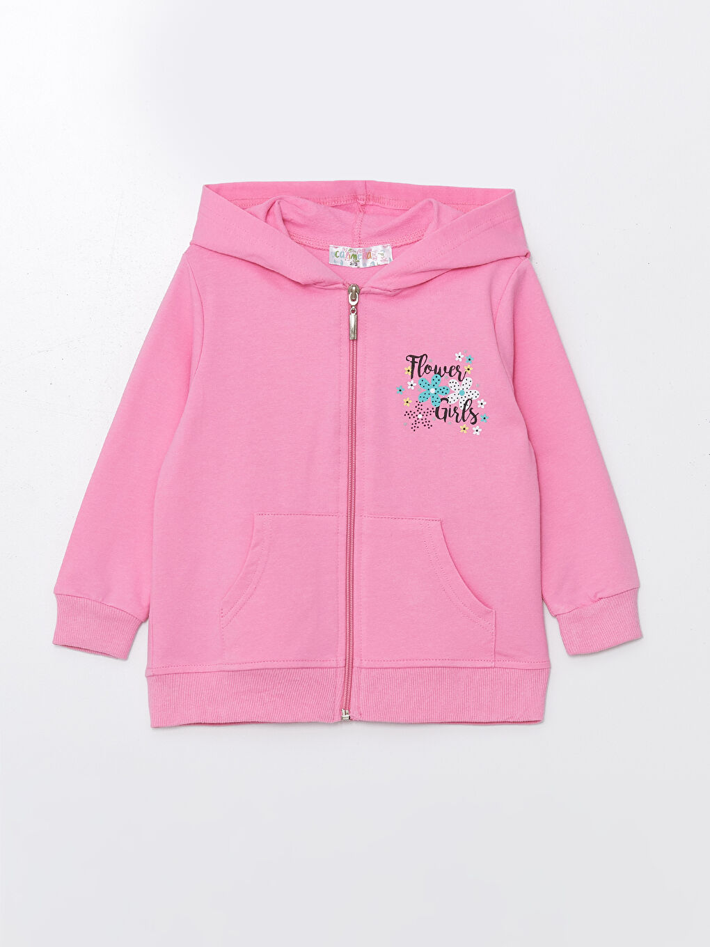 Calimera Kids Pembe Kapüşonlu Kız Bebek Fermuarlı Sweatshirt - 3