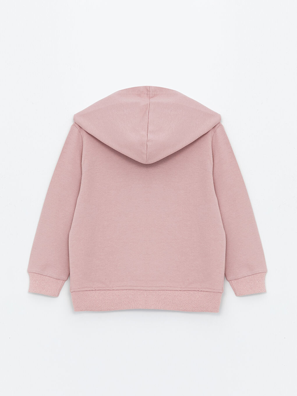 Pembe Kapüşonlu Kız Bebek Fermuarlı Sweatshirt-1