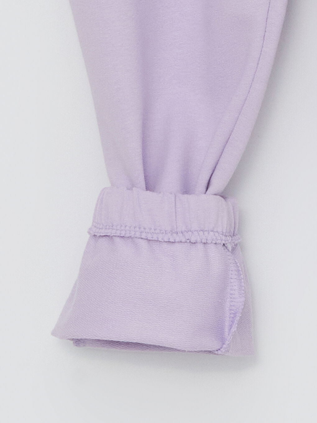 Lila Bisiklet Yaka Kız Bebek Tişört ve Eşofman Altı-3