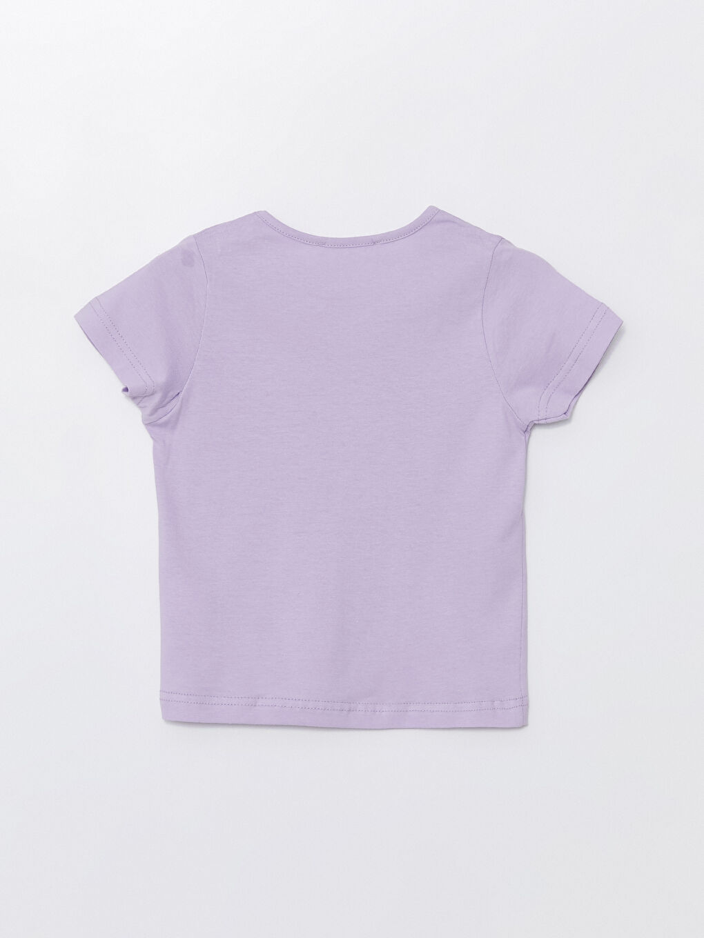 Lila Bisiklet Yaka Papatya Baskılı Kız Bebek Tişört ve Eşofman Altı 2'li Takım-3