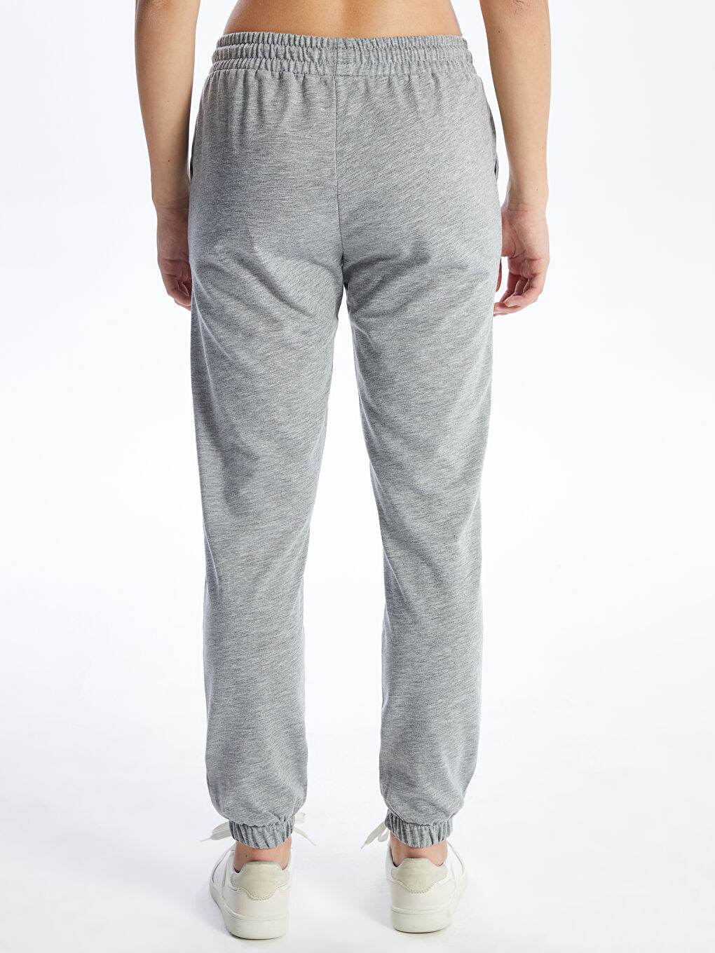 Gri Beli Lastikli Kadın Eşofman Alt-4