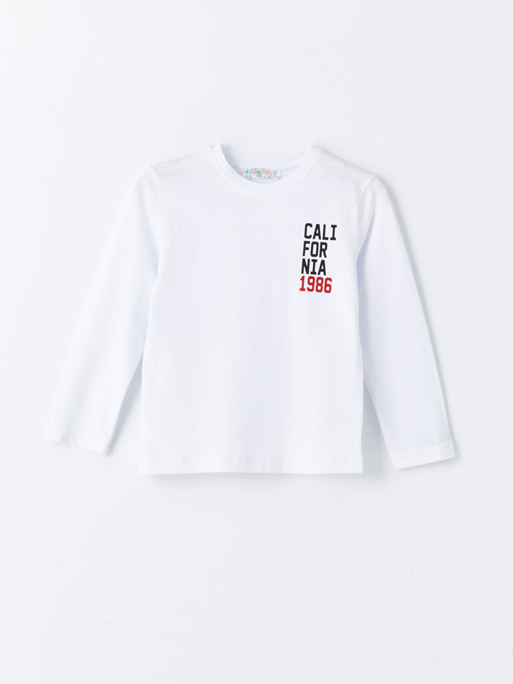 Beyaz Bisiklet Yaka Erkek Çocuk Tişört