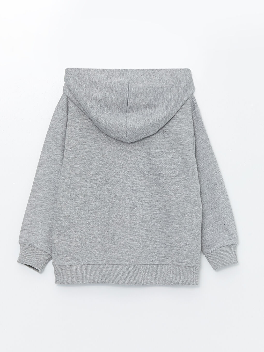 Gri Kapüşonlu Erkek Çocuk Fermuarlı Sweatshirt-1