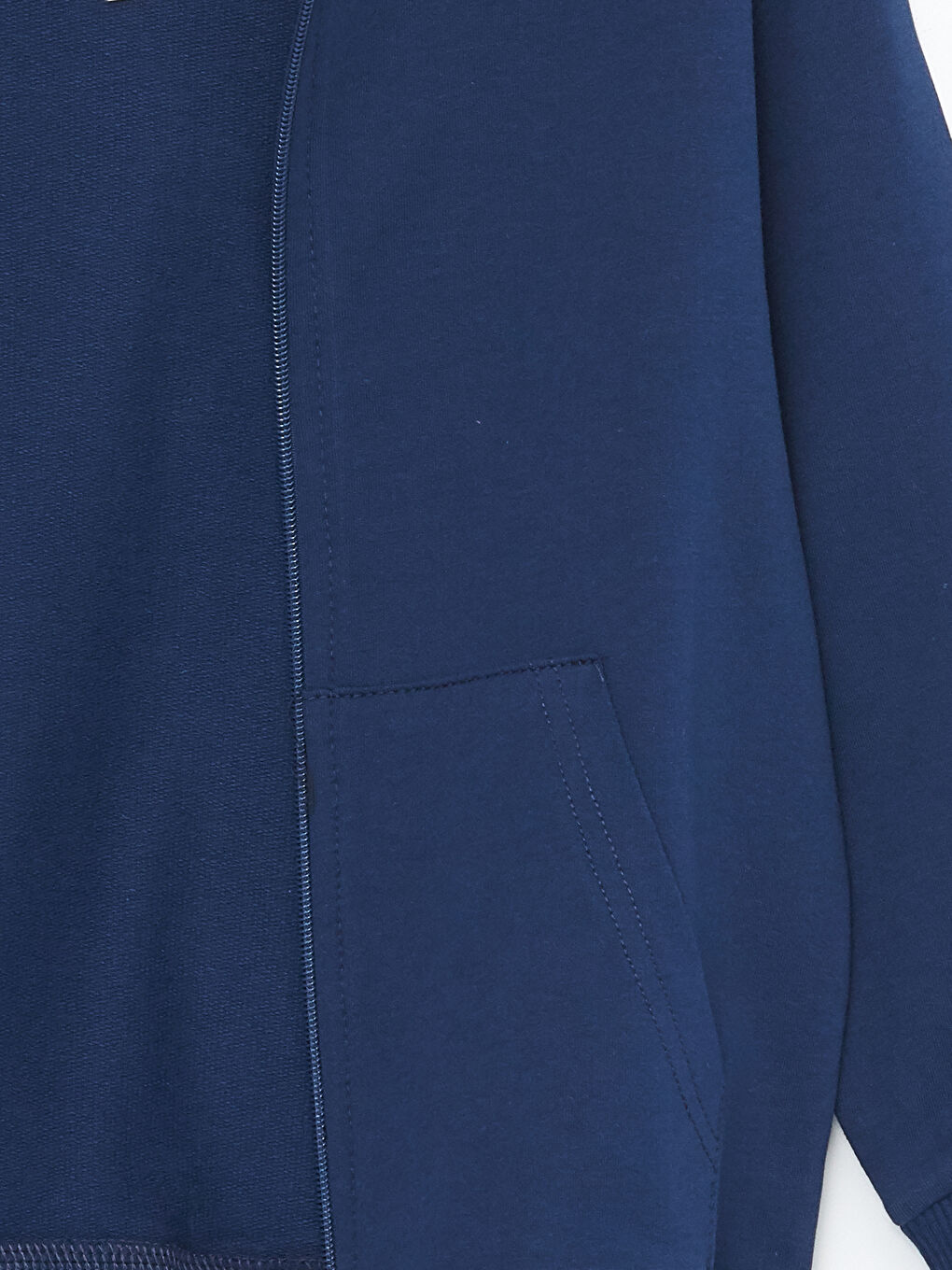 Lacivert Kapüşonlu Erkek Çocuk Fermuarlı Sweatshirt-2