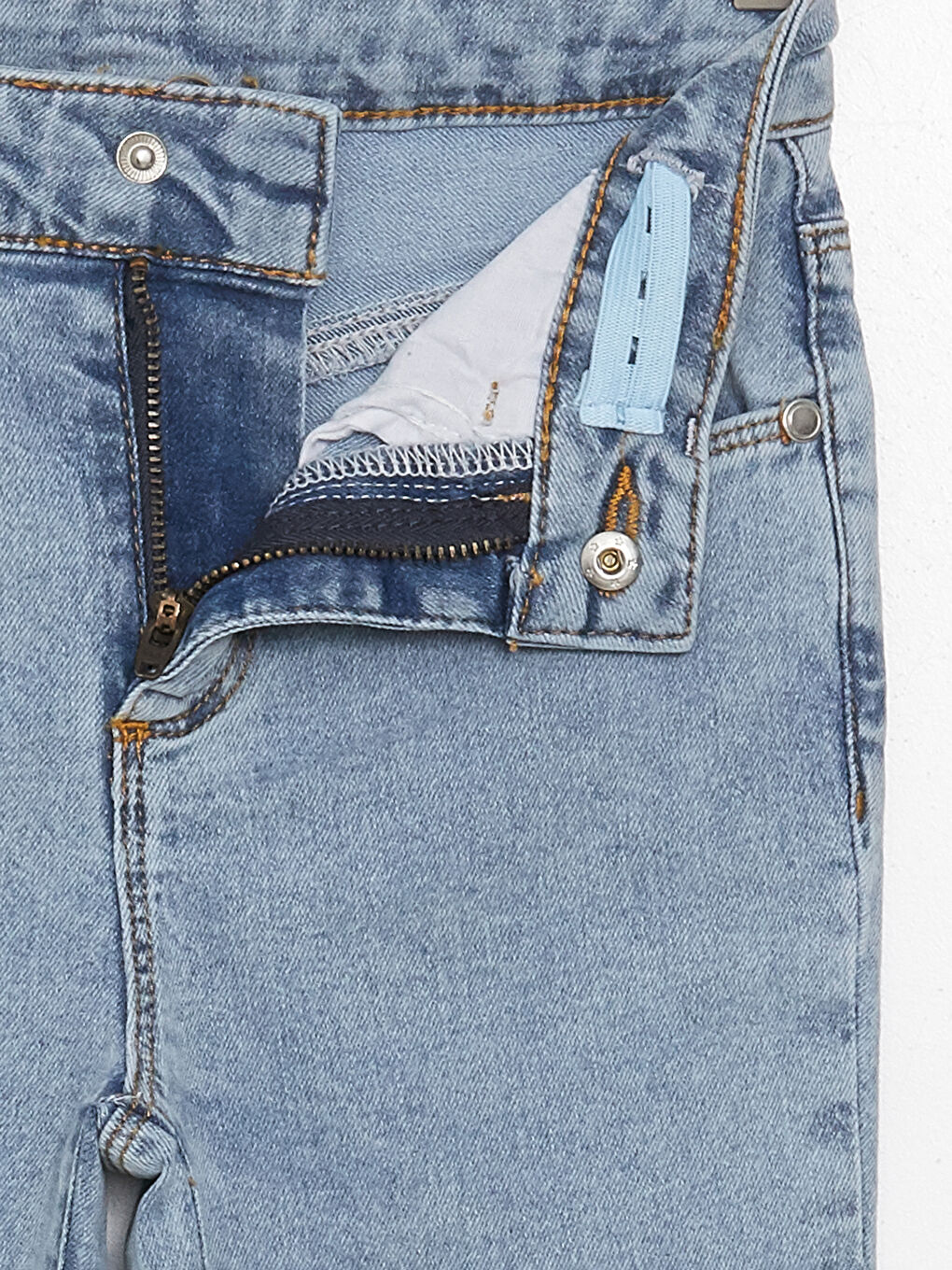 Girl's Jean Trousers with Adjustable Elastic Waist-2