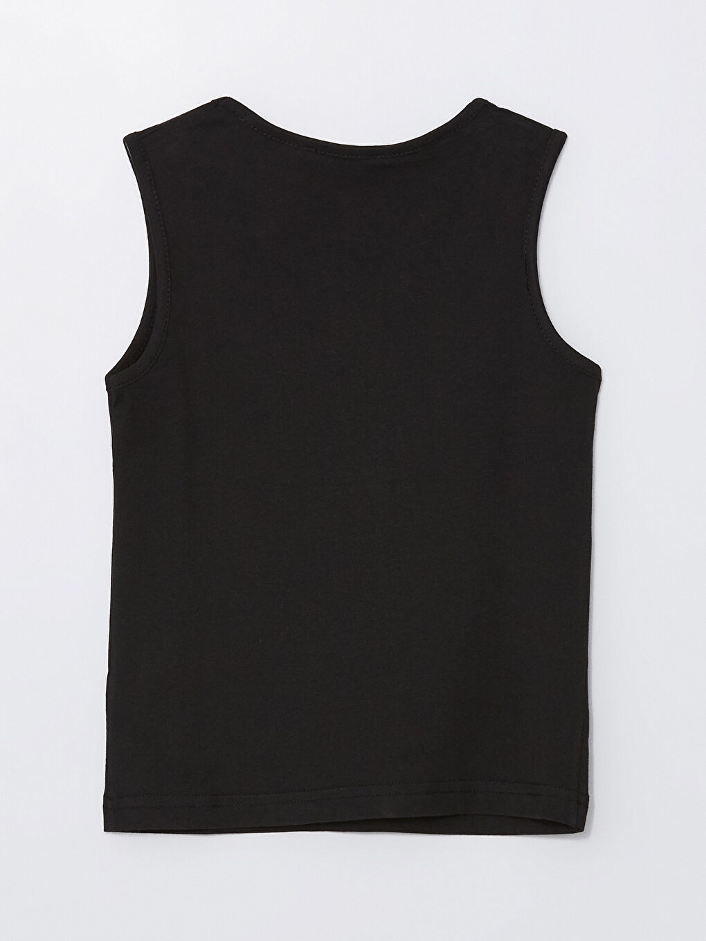 Siyah Bisiklet Yaka Baskılı Erkek Çocuk Atlet-1