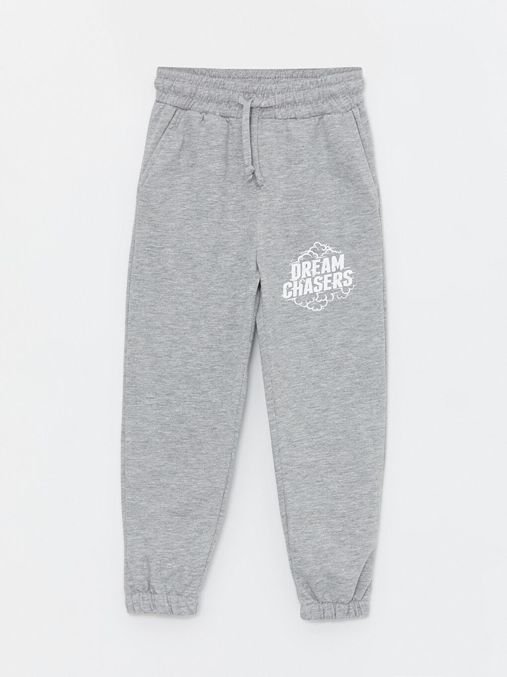 Gri Beli Lastikli Baskılı Erkek Çocuk Jogger Eşofman Altı-2