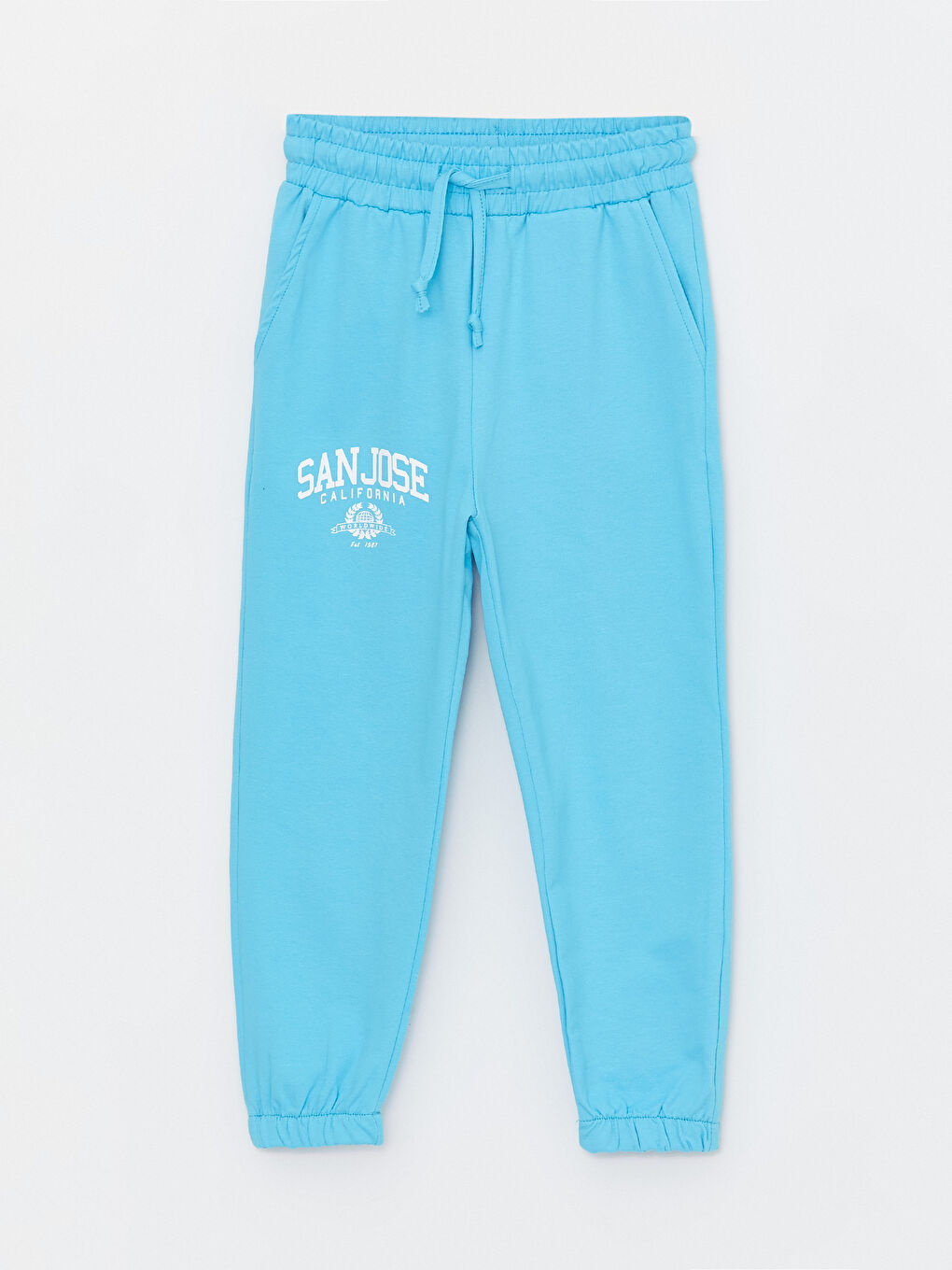 Mavi Beli Lastikli Baskılı Erkek Çocuk Jogger Eşofman Altı-2