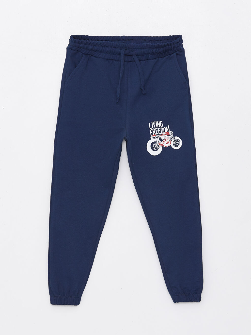 Lacivert Beli Lastikli Baskılı Erkek Çocuk Eşofman Altı