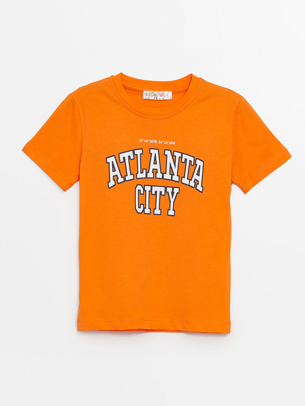 Turuncu Bisiklet Yaka Erkek Çocuk Tişört
