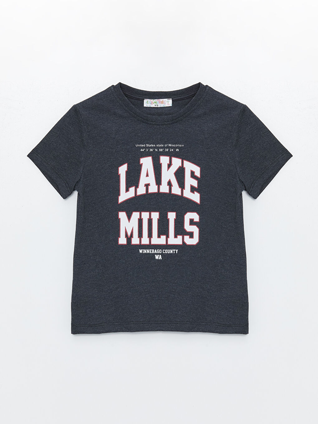 Lacivert Bisiklet Yaka Erkek Çocuk Tişört