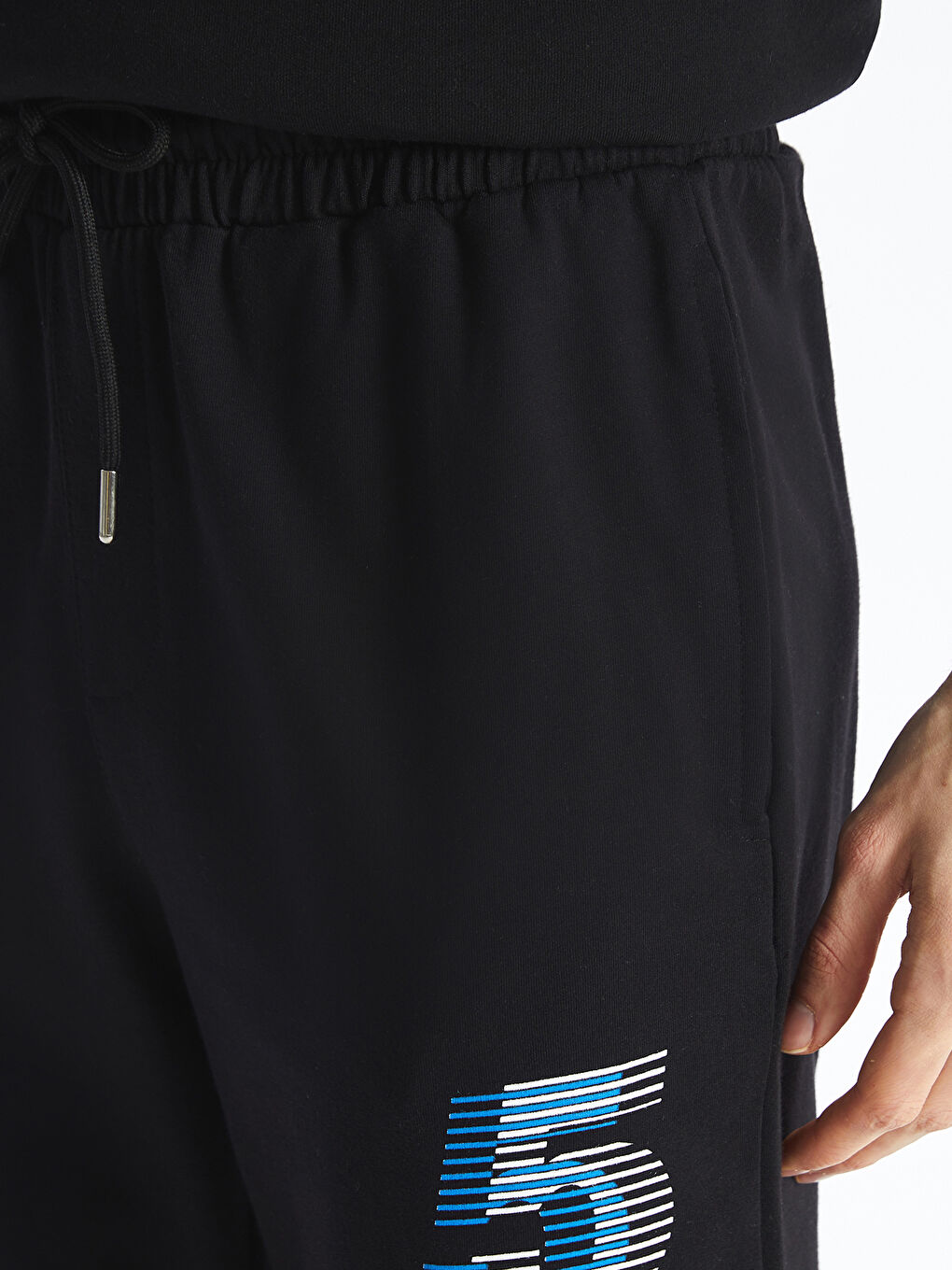Siyah Standart Kalıp Erkek Jogger Eşofman Altı-2