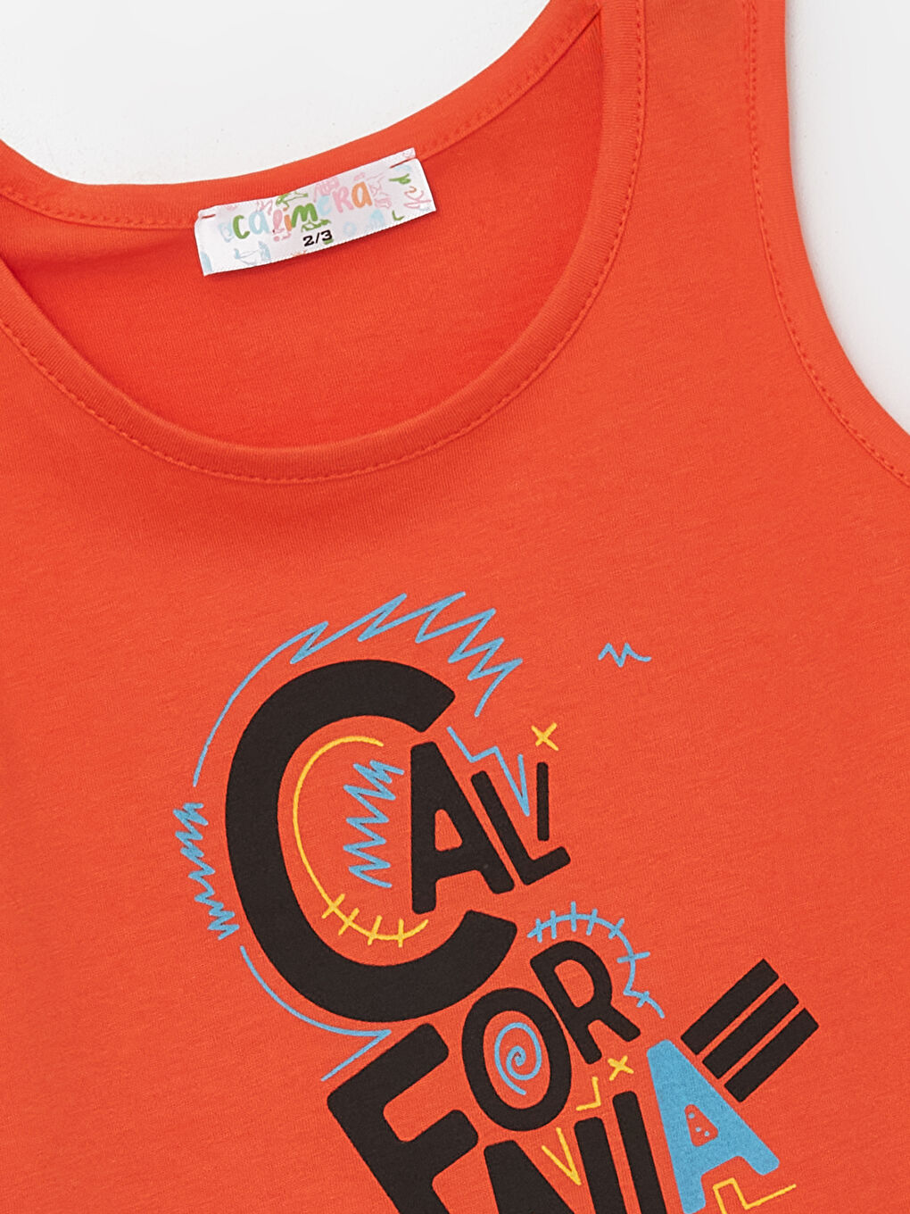 Calimera Kids Turuncu U Yaka Baskılı Erkek Bebek Atlet - 1