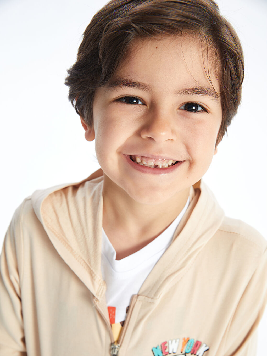 Bej Fermuarlı Sweatshirt-2