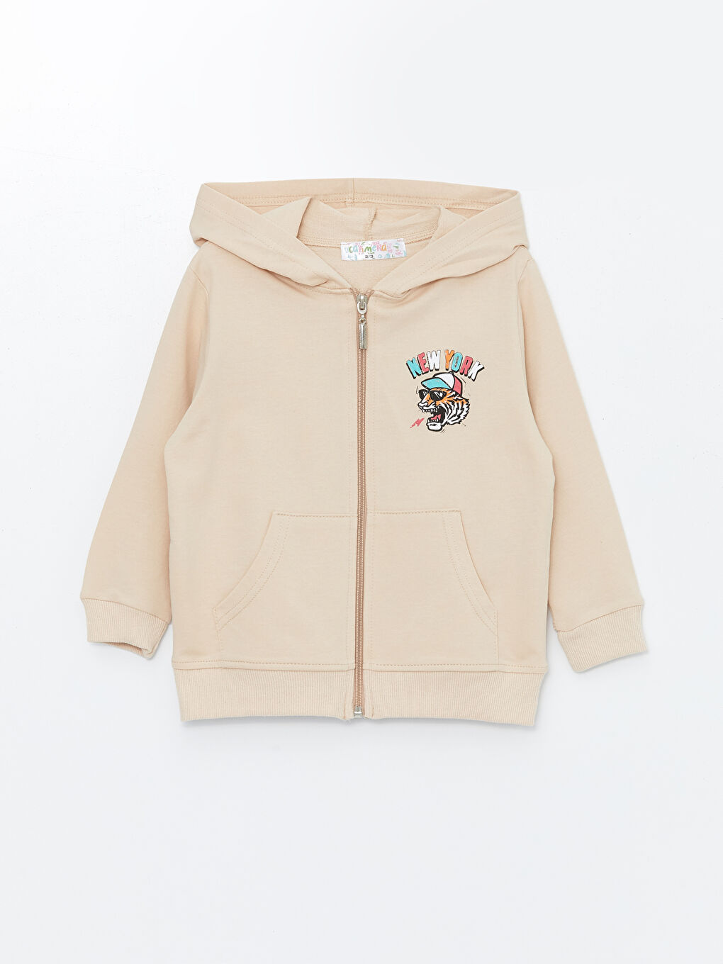 Bej Fermuarlı Sweatshirt-3