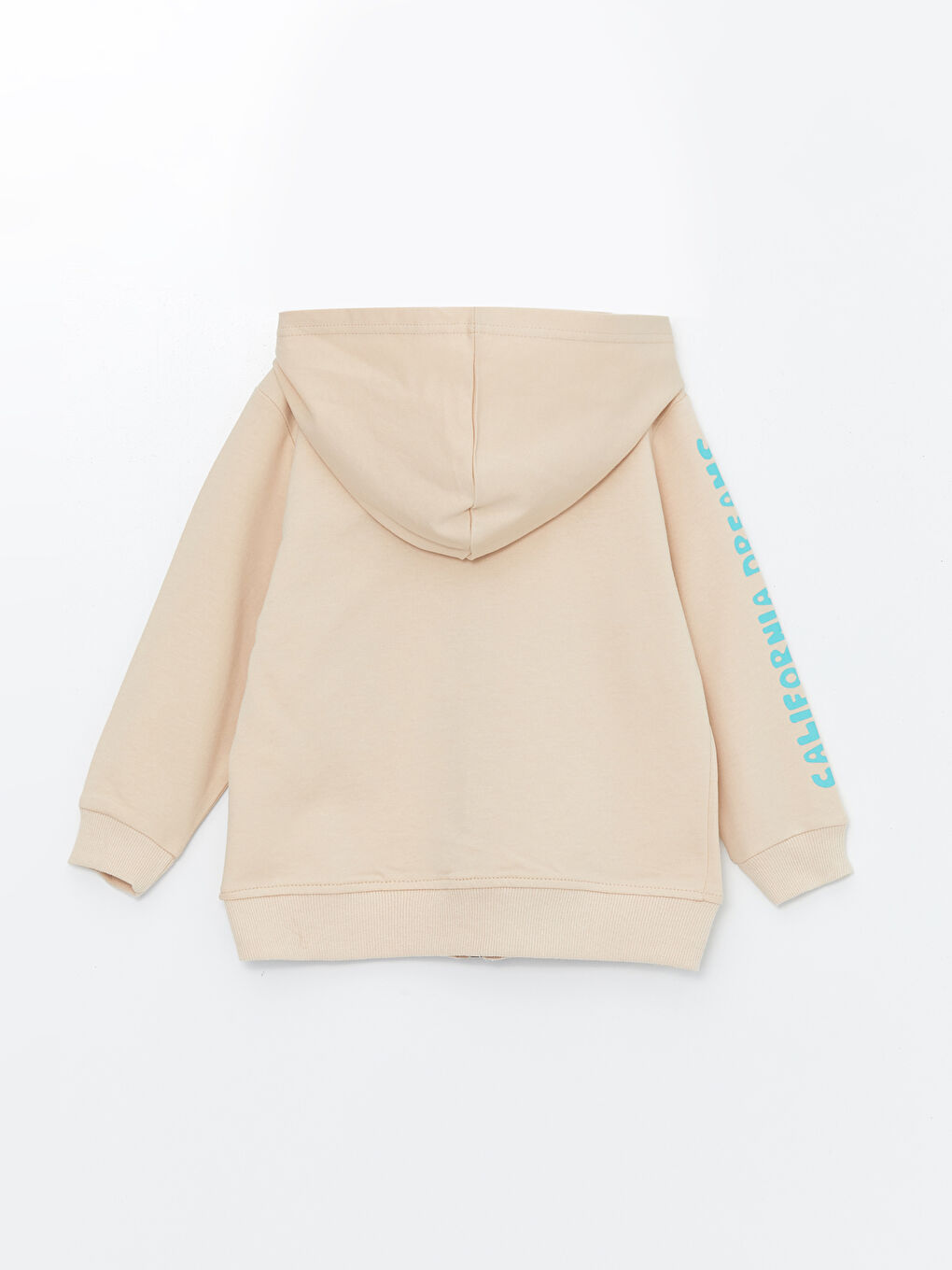 Bej Kapüşonlu Erkek Bebek Fermuarlı Sweatshirt-1