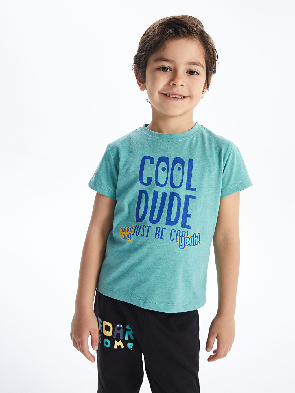 Yeşil Bisiklet Yaka Erkek Bebek Tişört-1