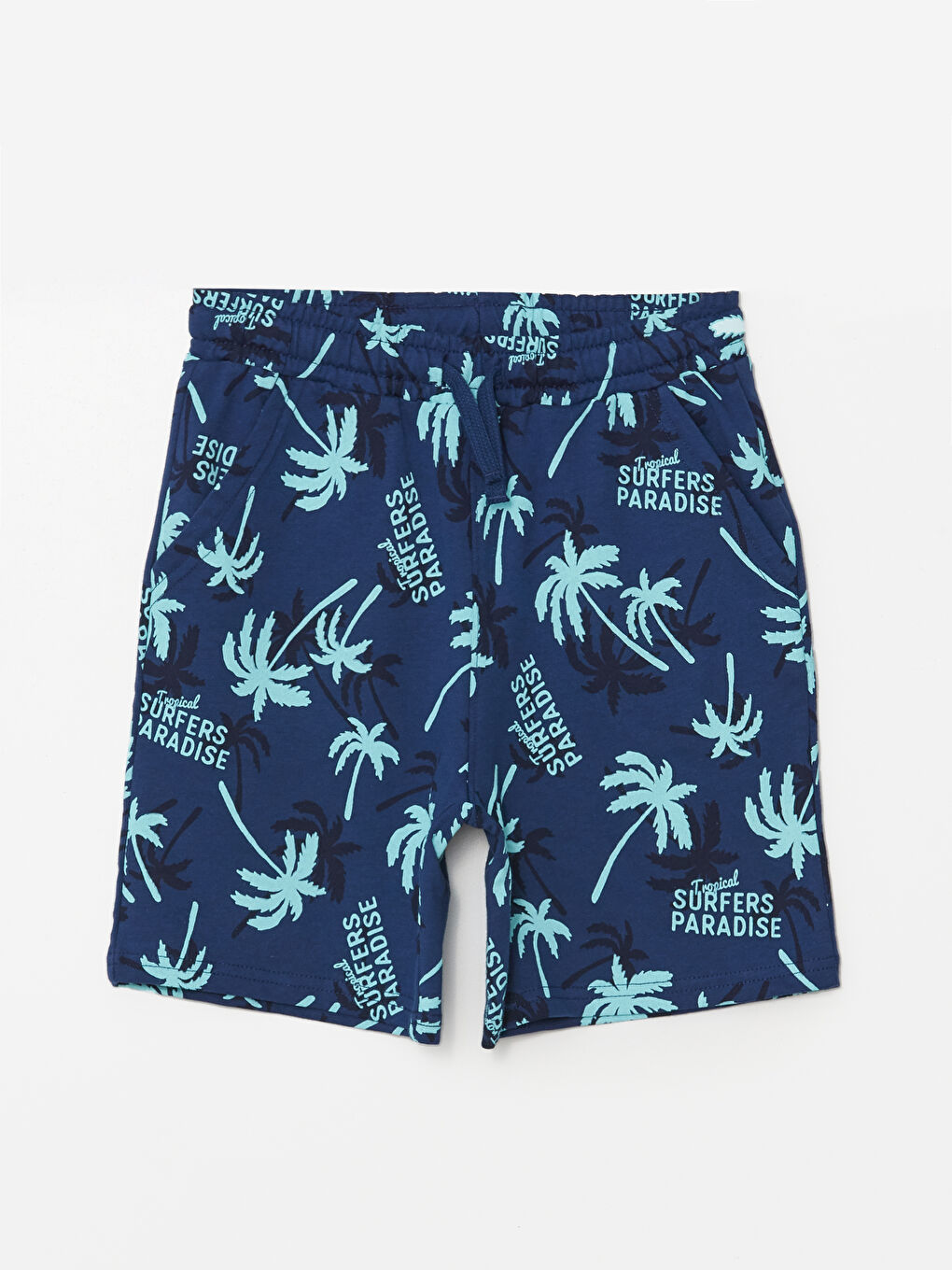 Lacivert Beli Lastikli Erkek Çocuk Şort