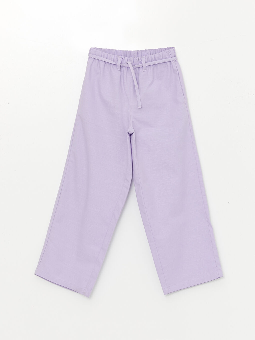 Lila Beli Lastikli Wideleg Kız Çocuk Pantolon