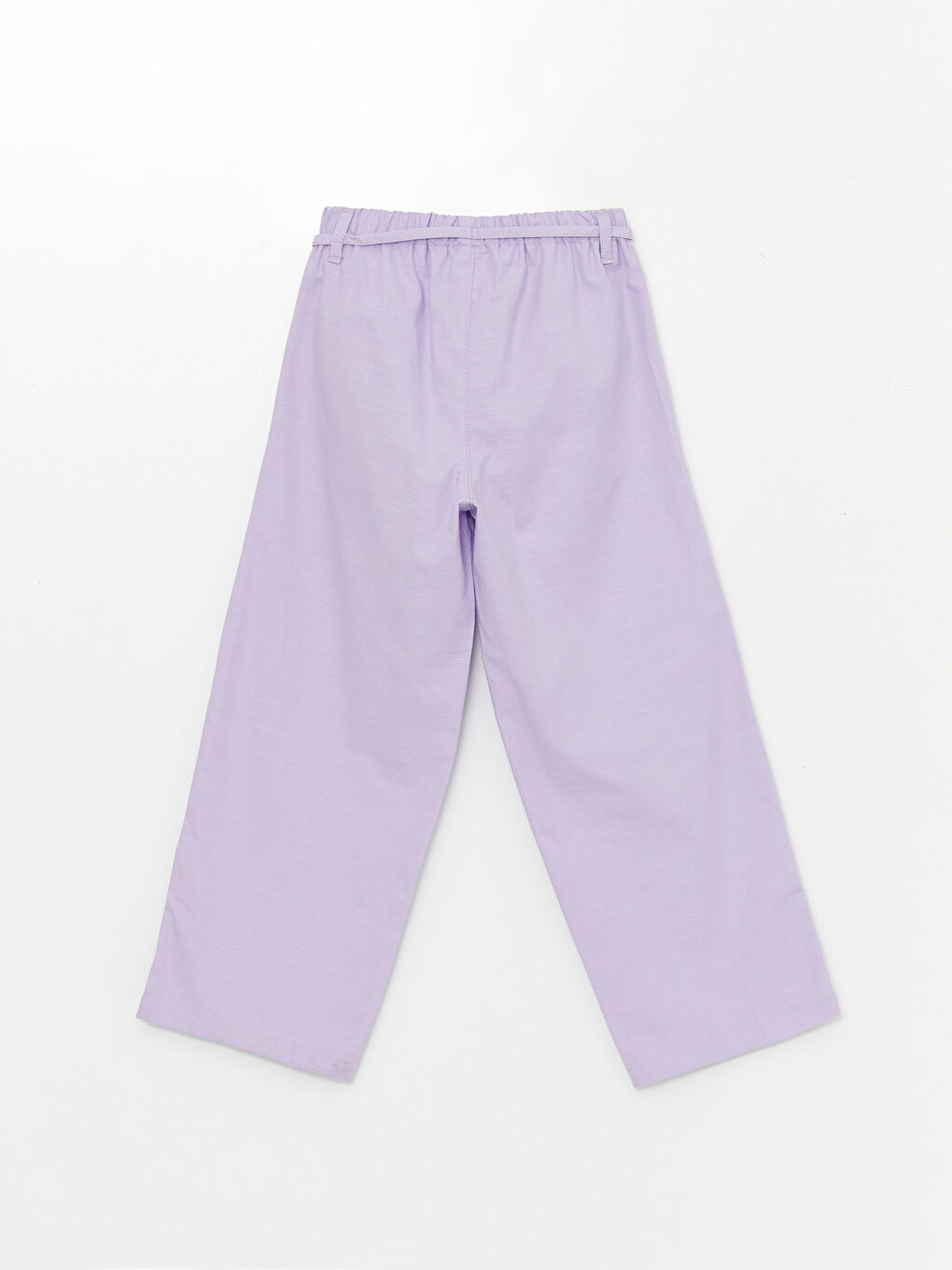 Lila Beli Lastikli Wideleg Kız Çocuk Pantolon-1